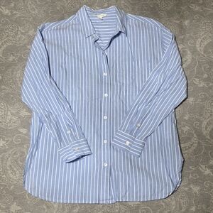 Beach Lunch Lounge Striped Button Down (Size M)